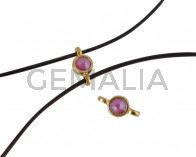 Swarovski and metal connector 10x5mm. Gold-Cream Pearl.Inn.2m
