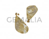 Tear earrings Brass 69x38mm. Gold. Top Quality