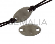 Metal connnector Zamak oval 19x11mm. Silver. Inn.2mm