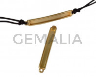 Zamak connector 44x5.6mm.For 3mm leather. Gold. Inn.1.5mm