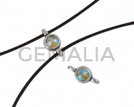 Swarovski and metal connector 10x5mm. Silver-Citrine Shimmer.Inn.2m