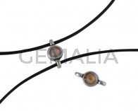 Swarovski and metal connector 10x5mm. Silver-Ochre Delite.Inn.2m