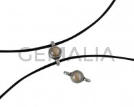 Swarovski and metal connector 10x5mm. Silver-Golden Shadow Pearl.Inn.2m