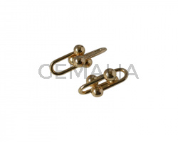 Zamak two parts slider. 33x20/33x20mm. 18Kt Gold plated.