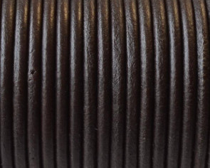 Round Leather cord. 3mm. Brown