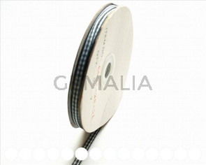 Ribbon. Latticework style 6mm. navy blue-white.