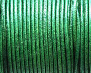 Round leather Cord. 2mm. Green. Best Quality.