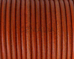 Rounud Leather cord 3mm. Orange. Best Quality