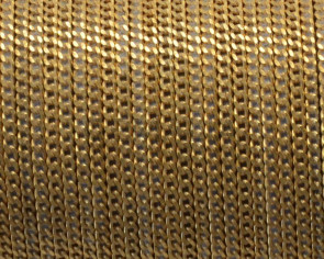 Flat Leather cord with chain. 8x2mm. Gold color-dark brown.  Best Quality.