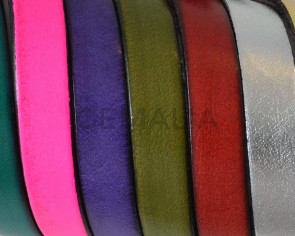 Flat Leather cord. 10x1.5mm. MIX1. Best Quality.