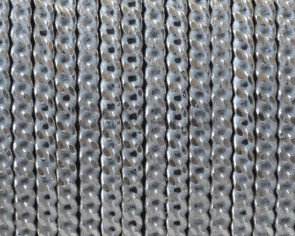 Flat Leather cord with chain. 6x2mm. Silver. Best Quality.