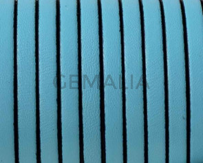 Flat leather cord 5x1,5mm. Blue. Best Quality.