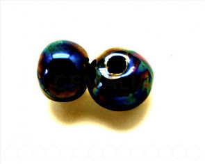 Ceramic. Round 12mm. electric blue ir. Inn. 3mm. Approx.