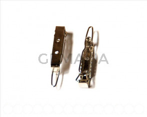 Metal. Hair Barrette, 25x5mm. silver color.