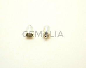 Metal. End cap. 10x6mm. Silver color. Inn.5.2mm.