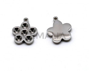 Stainless steel. Pendant. Flower. 23x20x3mm. Inn.2mm.