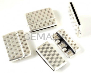 Magnetic clasp. 25x33.5mm. Silver. Inn.30x2mm.
