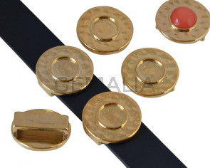 Zamak. Coin. 26mm. No stone. Inn.stone 12mm. Silver. Inn.20x2.5mm
