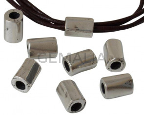 Zamak. Irregular tube. 14x10mm. Silver. Inn.5mm