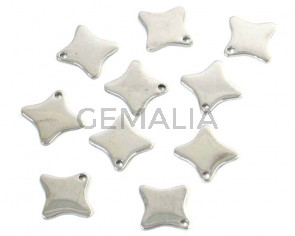 Stainless steel 304. Pendant. Star. 14x14x1mm. Silver. Inn.1mm.