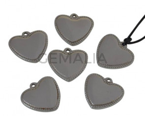 Stainless steel 304. Pendant. Heart. 21x19x3mm. Silver. Inn.1,6mm.