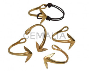 Zamak. Half bracelet. Anchor. 54x4m. Gold. Inn.4.8x8mm.