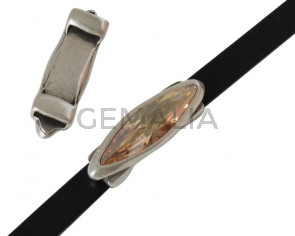 SWAROVSKI and metal slider 43x13mm. Silver-Golden Shadow. Inn.9,8x2,5mm