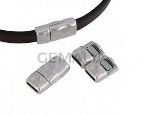 Zamak. Magnetic clasp. Flat. 17x9mm. Silver. Inn.6x2mm.