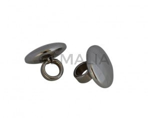 Stainless steel 304. Coin. 12x12x4mm. Silver. Inn.4mm