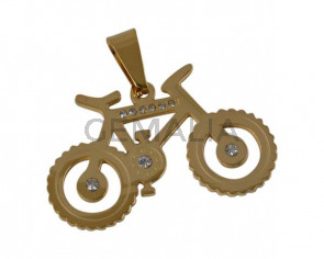 Stainless steel 304 bicycle pendant. 36,5x23x2mm. Gold. Inn.4x7mm