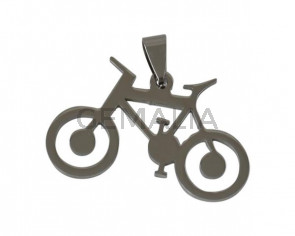 Stainless steel 304 bicycle pendadnt. 37x23x1,5mm. Silver. Inn.4x6mm