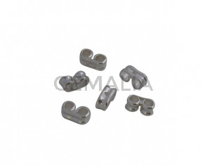 Brass earnuts. 6,5x4mm. Silver 