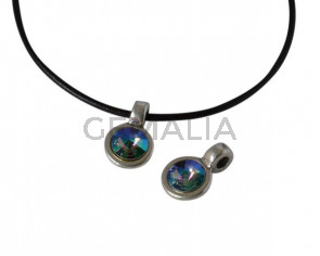Swarovski and metal pendant 11,5x11,5mm. Silver-Parad. Inn.3mm