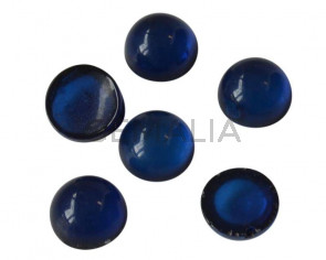 Resin. Cabochon. Coin. 7,2mm. Blue. Best Quality.