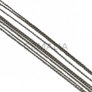 Brass chain 1mm. Silver.