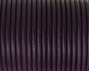 Rounud Leather cord 3mm. Plum. Best Quality