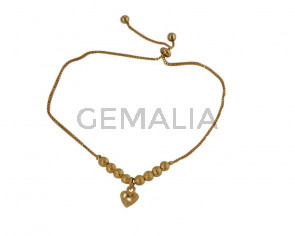 Stainless Steel chain bracelet 30x7mm. Stainless Steel 304. Gold. 9.8 Inch. Ajustable.