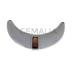 Swarovski and Zamak necklace Light Smoked Topaz 130x85mm - Inn.4.5mm